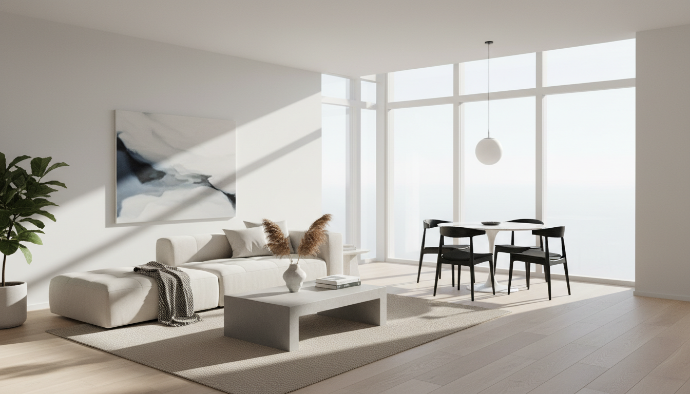 Contoh tipe properti residensial rumah tapak minimalis modern.